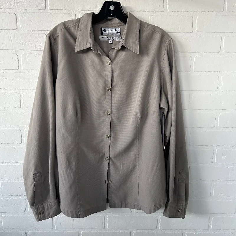 Top Long Sleeve By Columbia In Taupe, Size: Xl