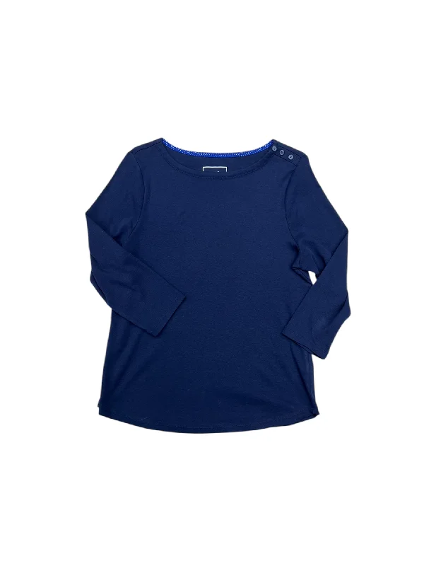 Top 3/4 Sleeve By Charter Club In Navy, Size: L