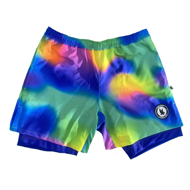 Mens 2-1 Compression 7" Neon Gradient Short