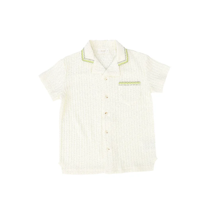 KIPP CREAM WAFFLE TRIM SHIRT