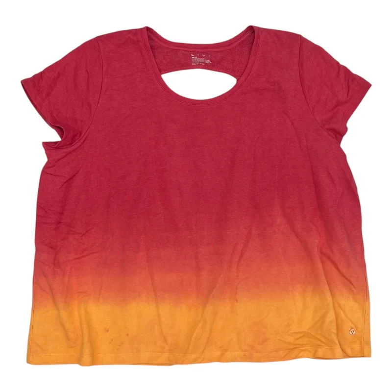 Athletic Top Ss By Livi Active In Orange & Red, Size:3X