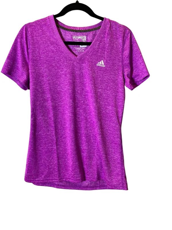 Athletic Top Short Sleeve By Adidas In Purple, Size: M Cclassic Men's Tweed