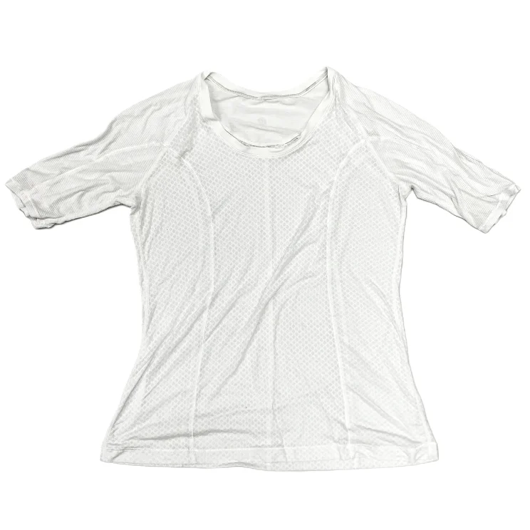 Athletic Top Short Sleeve By Lululemon In White, Size: S Adventure