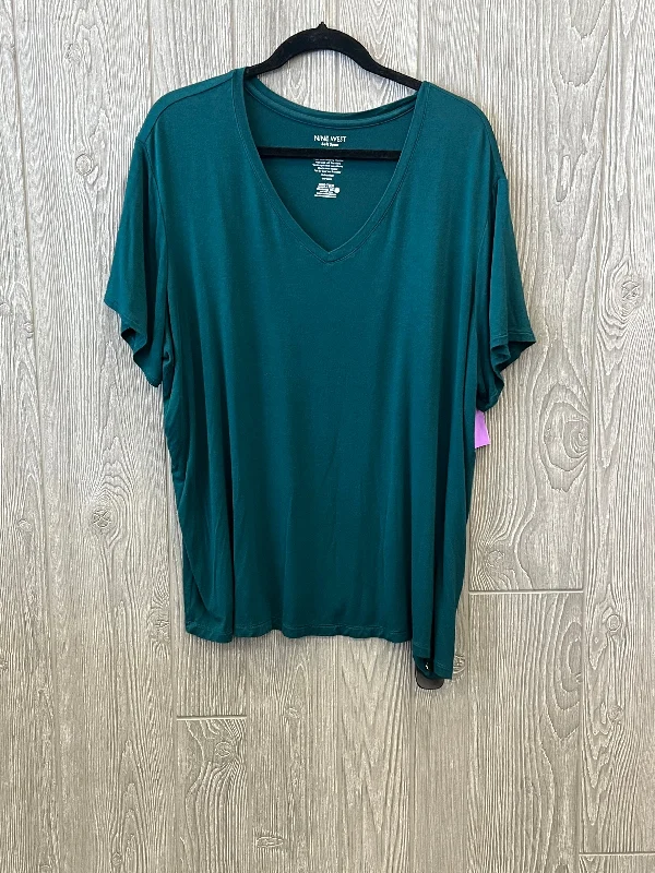 Top Short Sleeve Basic By Nine West In Green, Size: 1x Street