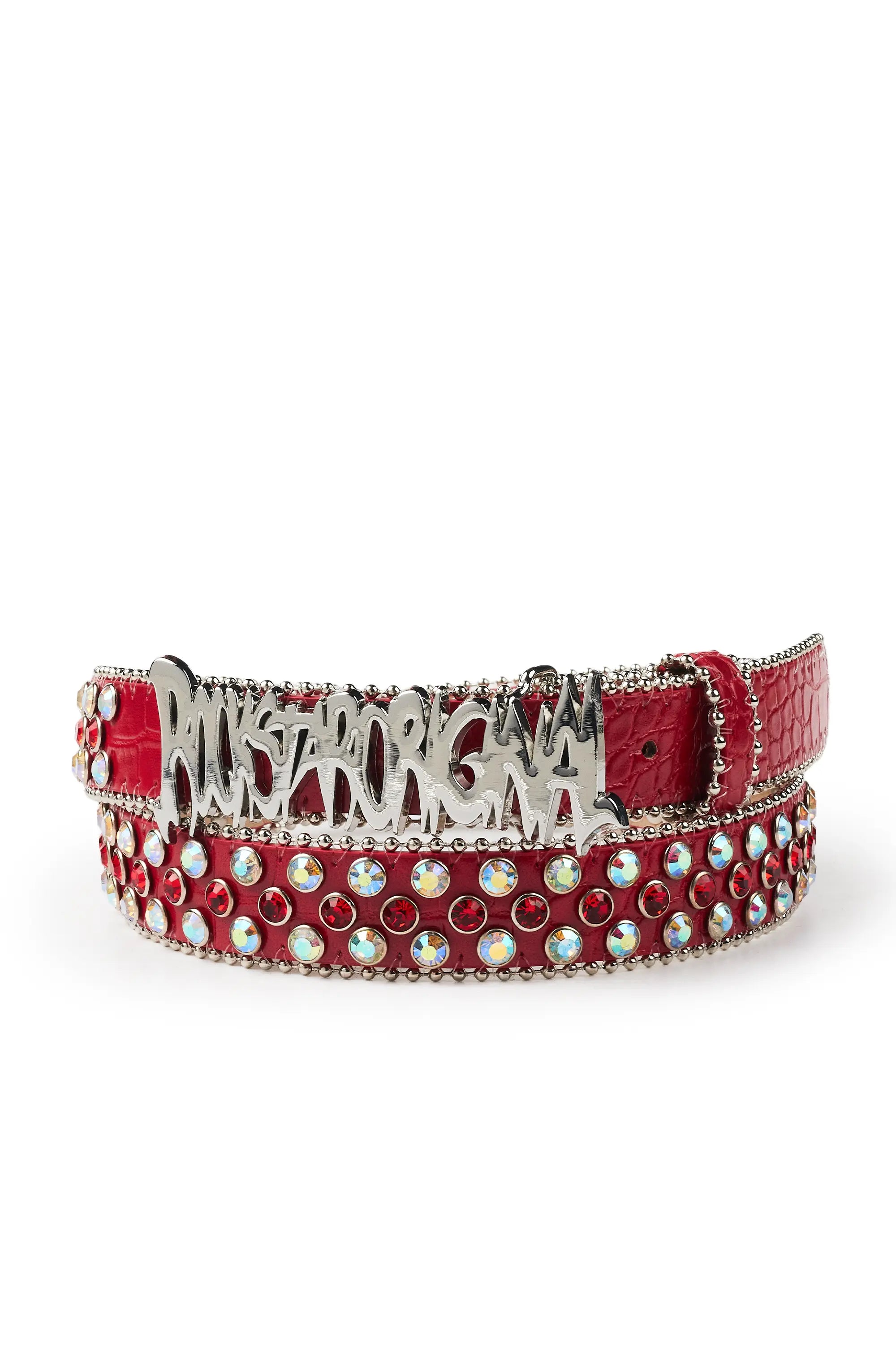 Boys Tedros Red Rockstar Logo Belt