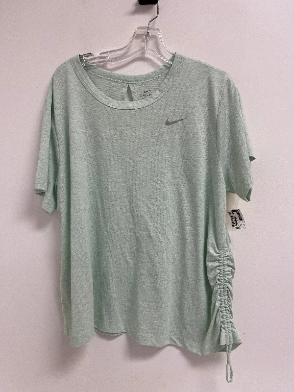 Athletic Top Short Sleeve By Nike In Green, Size: 1x Sleek Men's Metallic