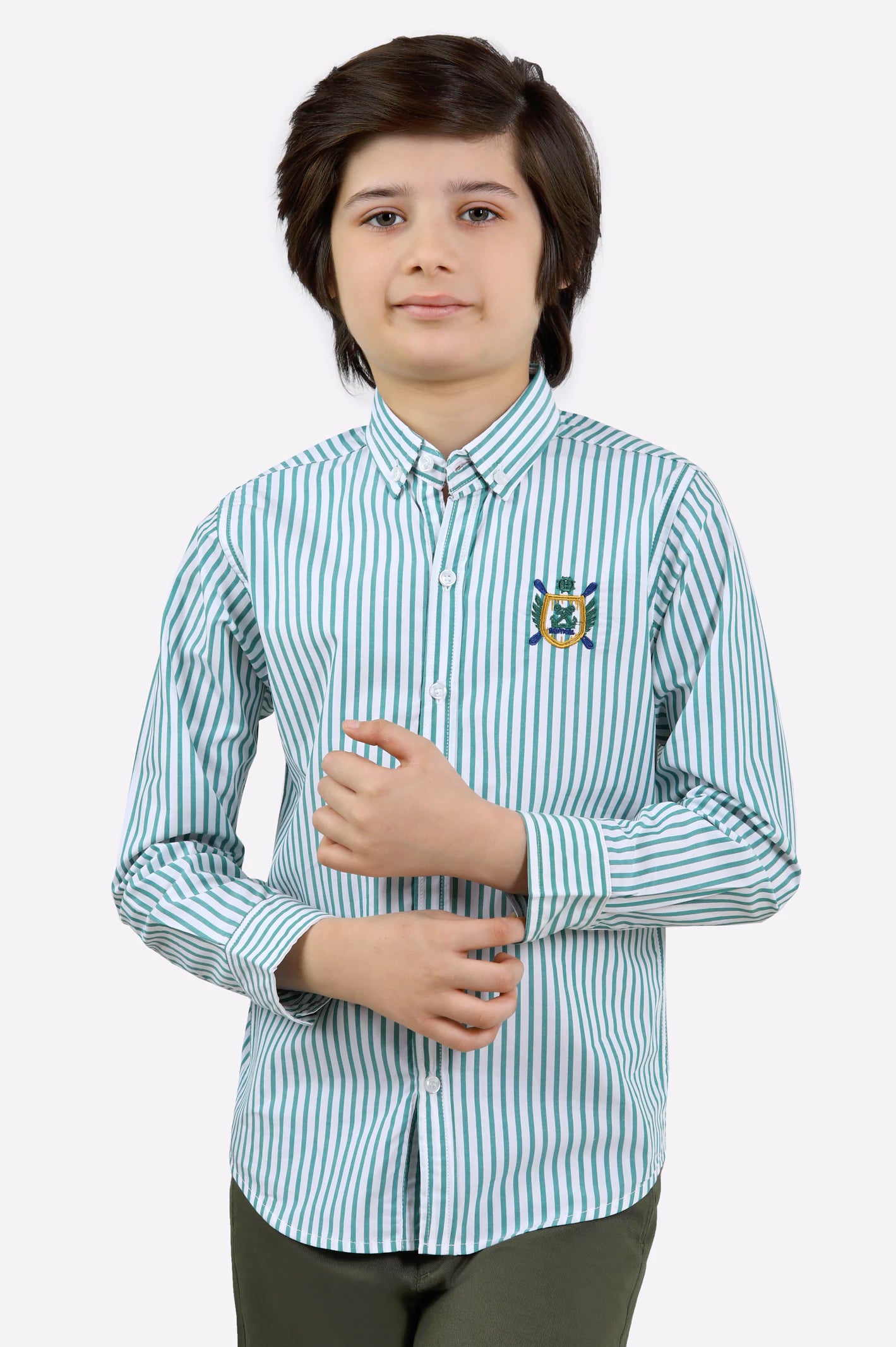 Green Bengal Stripes Casual Shirt