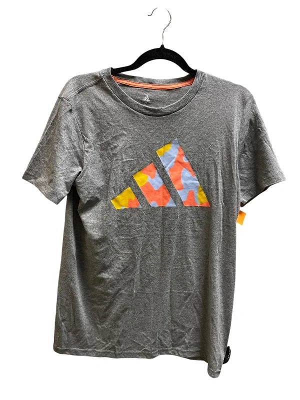 Athletic Top Short Sleeve By Adidas In Grey, Size: Xl Modern Men's Geometric