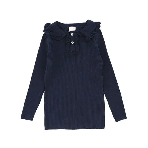 ANALOGIE NAVY GIRLS KNIT POLO [Final Sale]