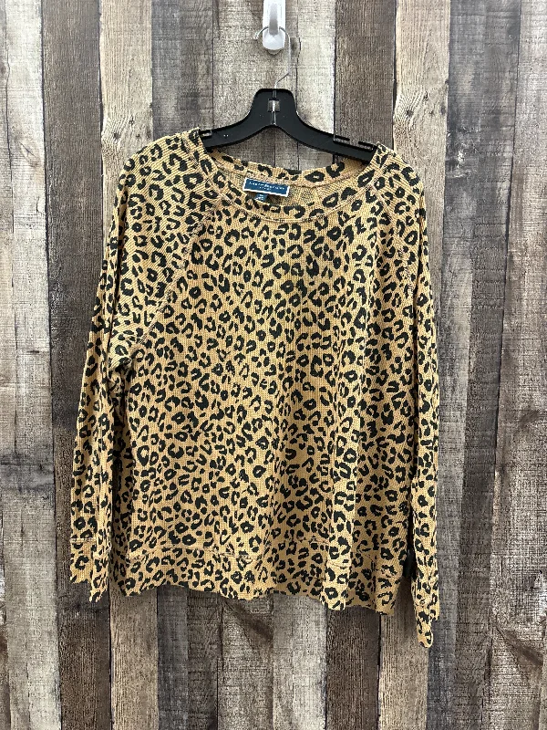 Top Long Sleeve By Karen Scott In Animal Print, Size: Xl