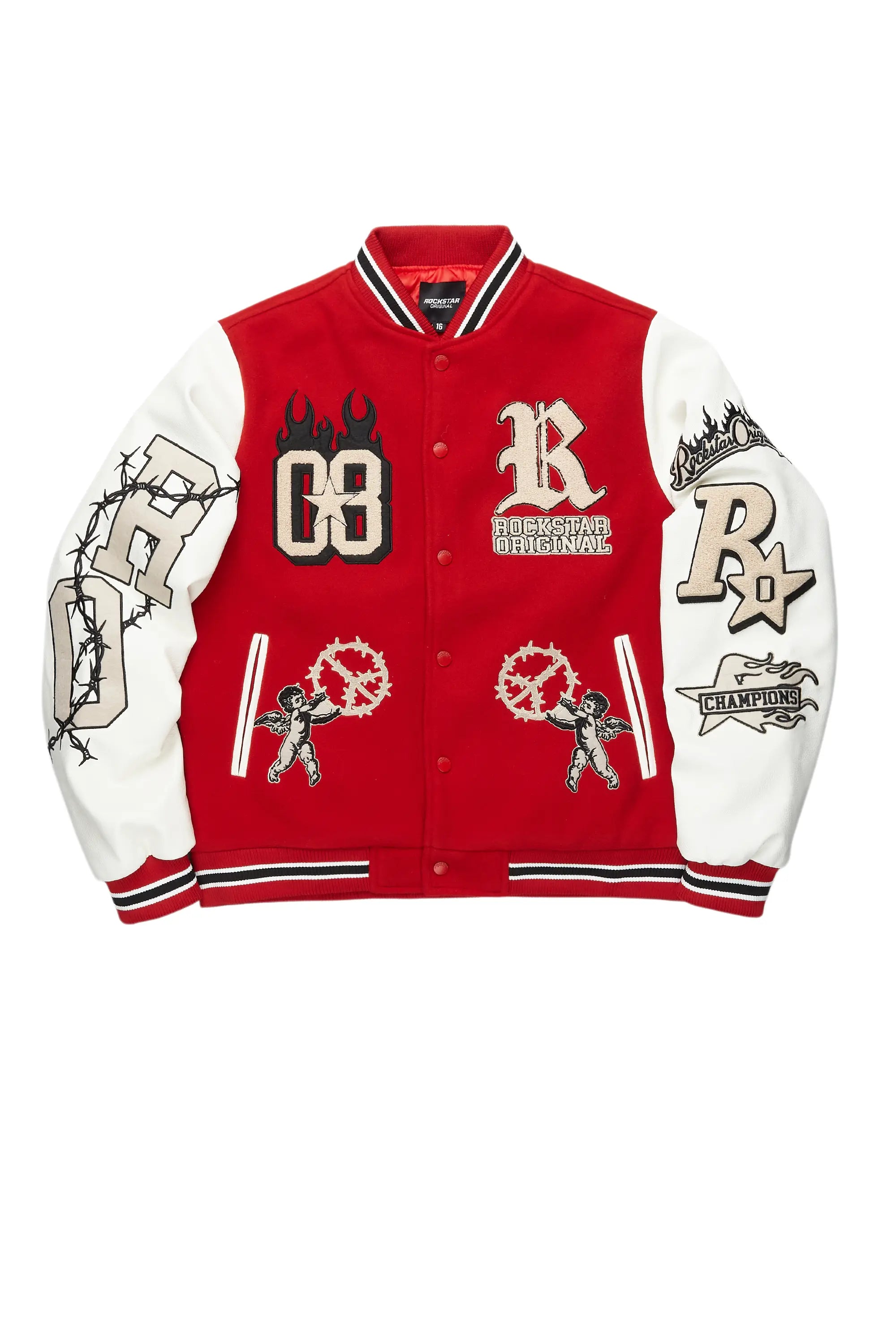 Boys Rune Red Varsity Jacket