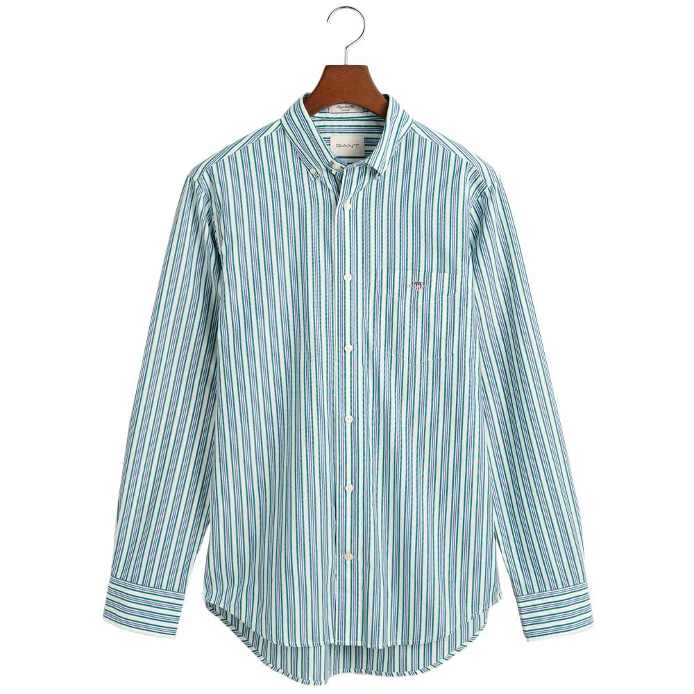 GANT - Poplin Shirt - Strip - Deep Forest Green