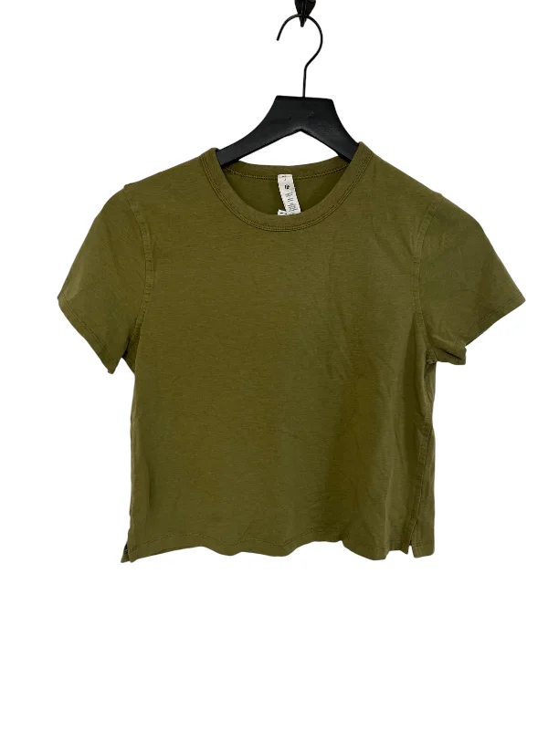 Athletic Top Short Sleeve By Lululemon In Green, Size: 4 Traditional Men's Wool