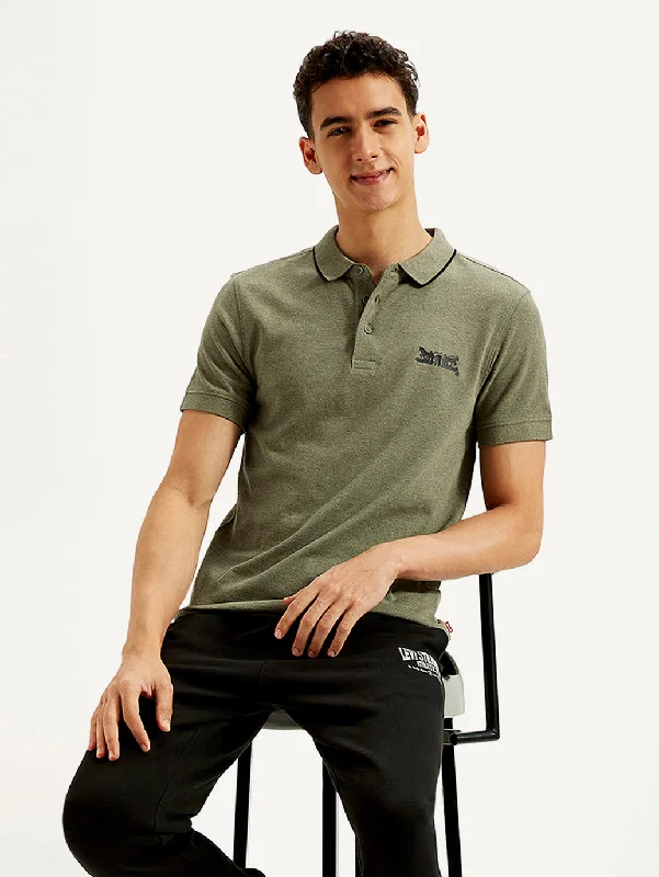 Men's Solid Slim Fit Polo T-shirt