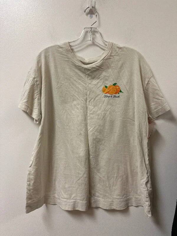 Top Short Sleeve By Old Navy In Cream, Size: M Adventure