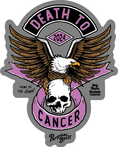 Death to Cancer, 2024 Die Cut Sticker, 3.2"