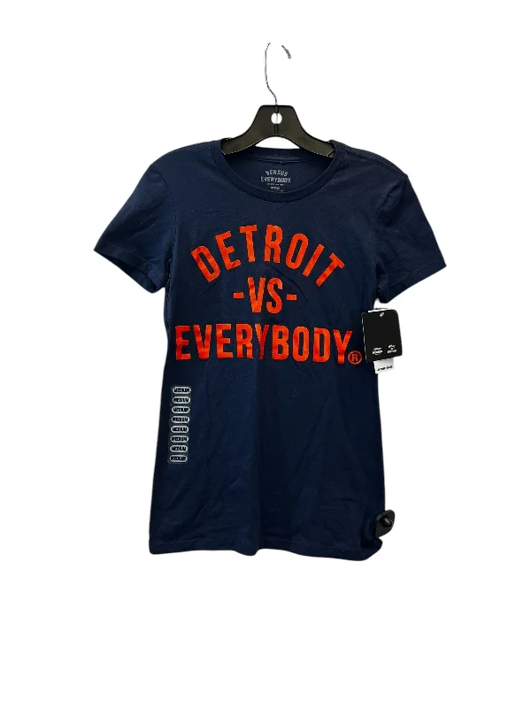 Top Short Sleeve Basic By versus everybody In Black & Orange, Size: M Elegant Men's Cashmere