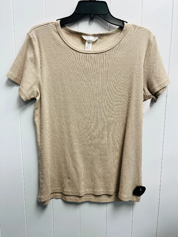 Top Short Sleeve Basic By H&m In Tan, Size: Xl Lumberjack