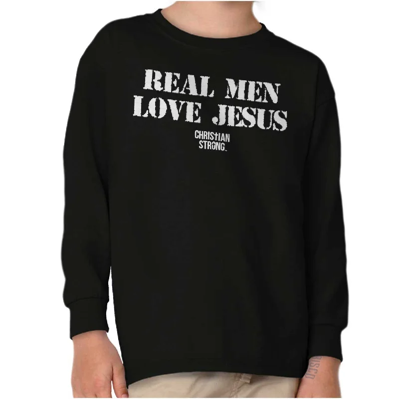 Real Men Love Jesus Youth Long Sleeve T-Shirt