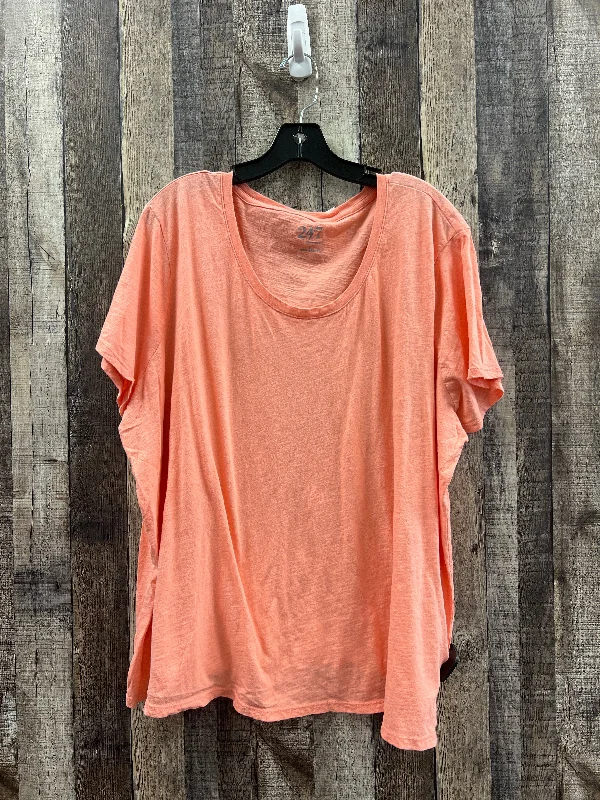 Top Short Sleeve Basic By Maurices In Peach, Size: 4x Dapper Men's 1920S