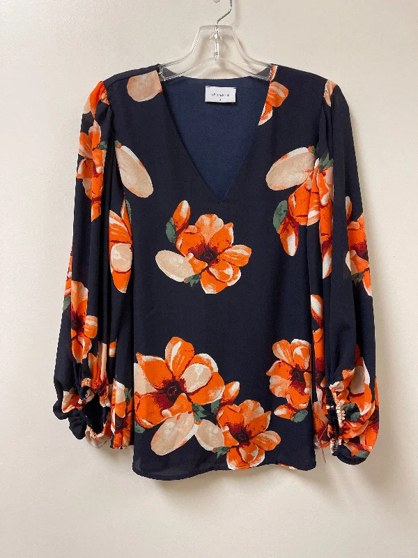 Top Long Sleeve By Clothes Mentor In Navy, Size: M