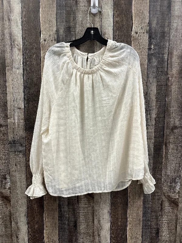 Top Long Sleeve By Loft In Cream, Size: Xl