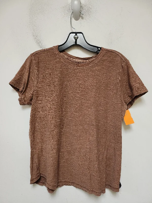 Top Short Sleeve Basic By Pilcro In Brown, Size: M Vacation