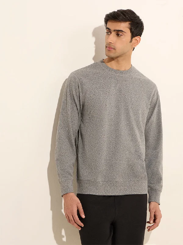 WES Lounge Grey Relaxed-Fit Cotton T-Shirt