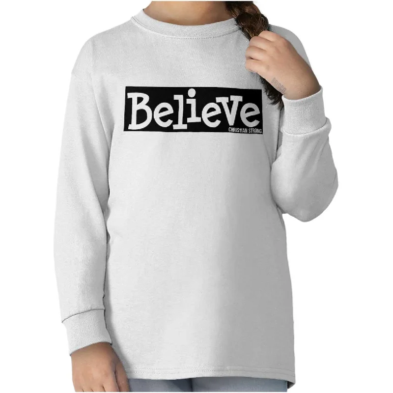 Believe Christian Strong Youth Long Sleeve T-Shirt