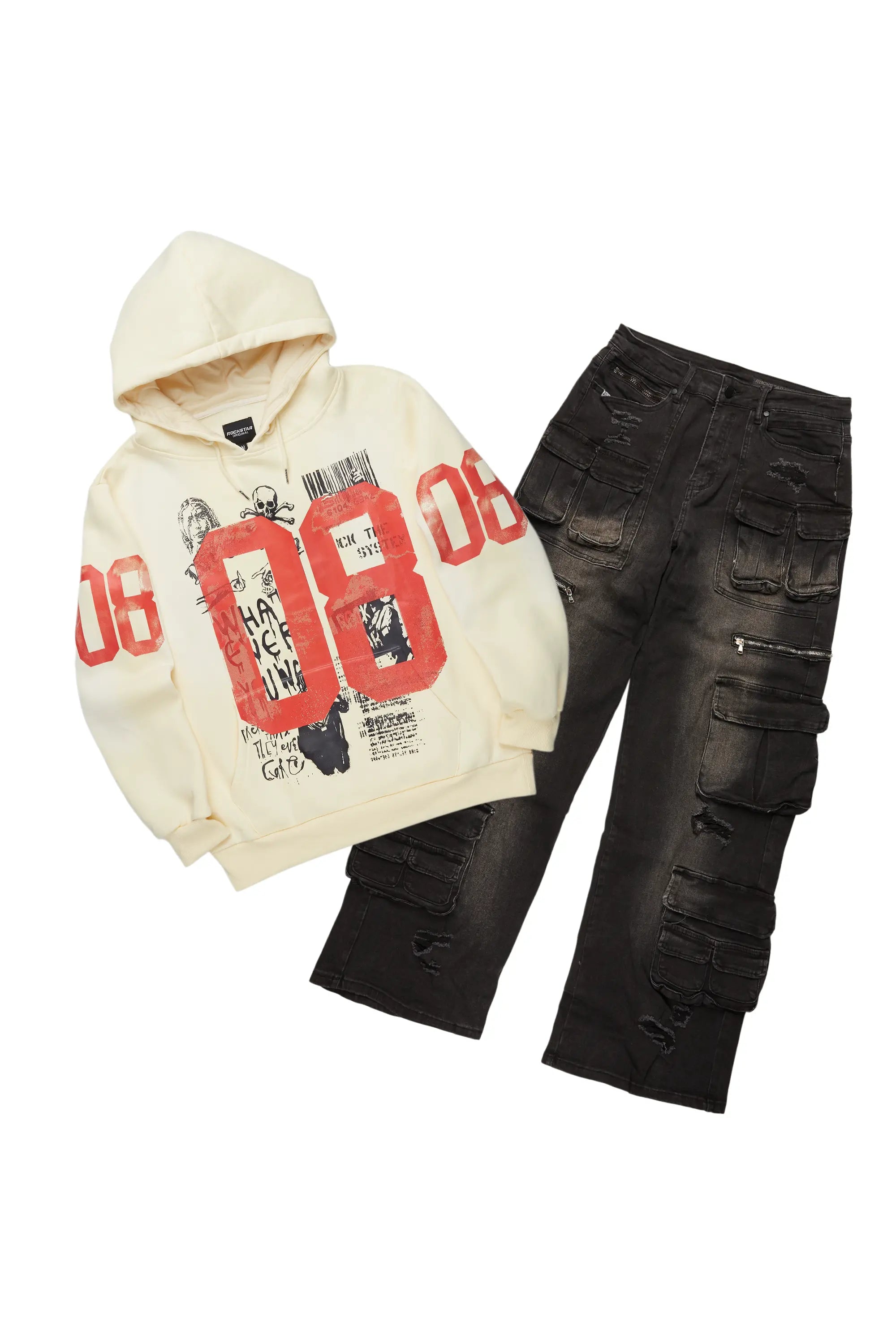 Grill Sand Hoodie/Baggy Fit Jean Bundle