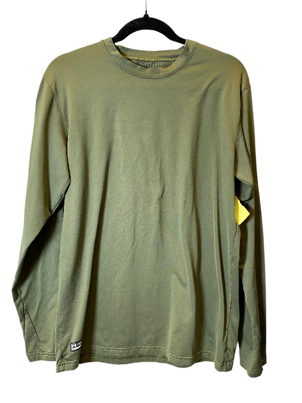 Athletic Top Long Sleeve Crewneck By Under Armour In Green, Size: L