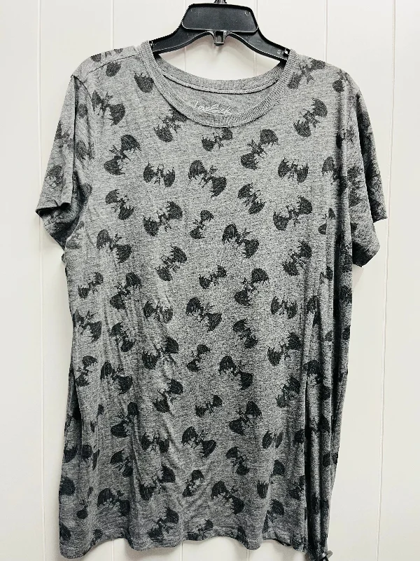 Top Short Sleeve By love sick In Black & Grey, Size: 2x Sharp Men's Italian