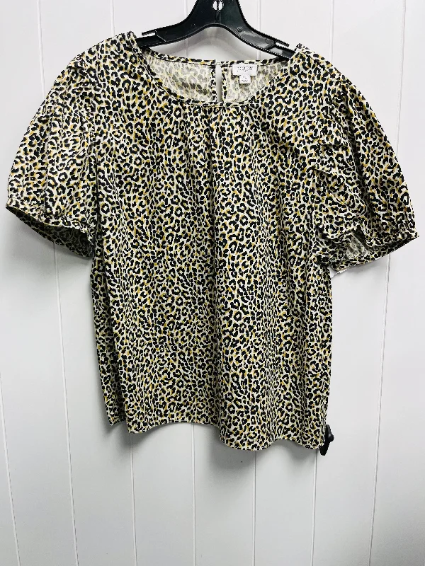 Top Short Sleeve By J. Crew In Animal Print, Size: Xl Athletic Men's Compression