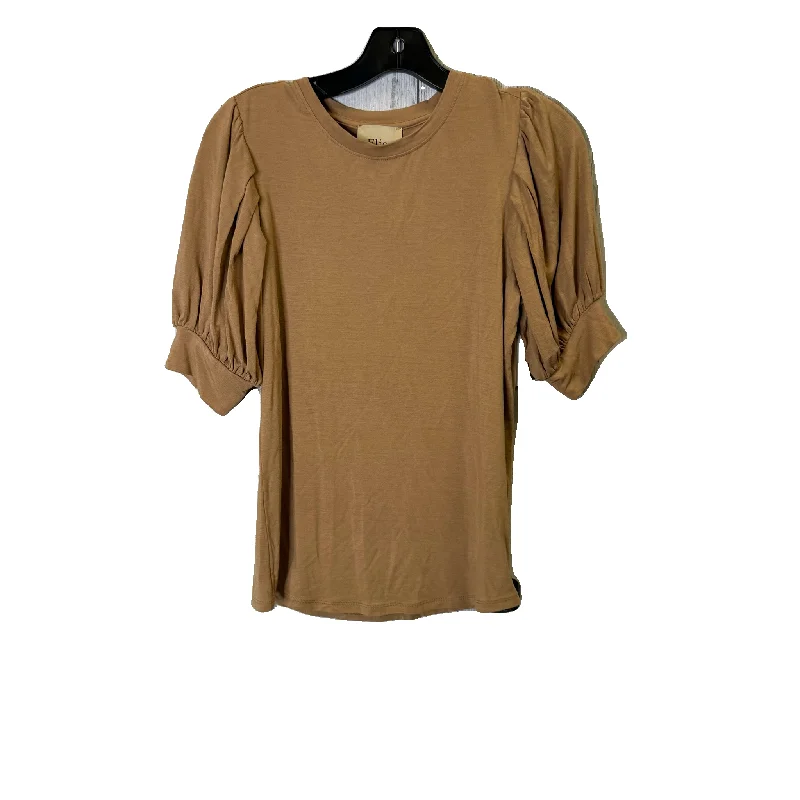 Top Short Sleeve By Elie Tahari In Brown, Size: S Monochromatic Office Style