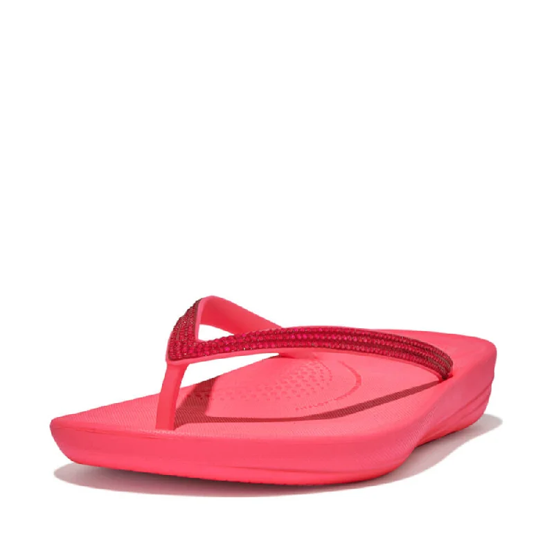 FitFlop Iqushion Sparkle Flip Flops Sandals - Pop Pink