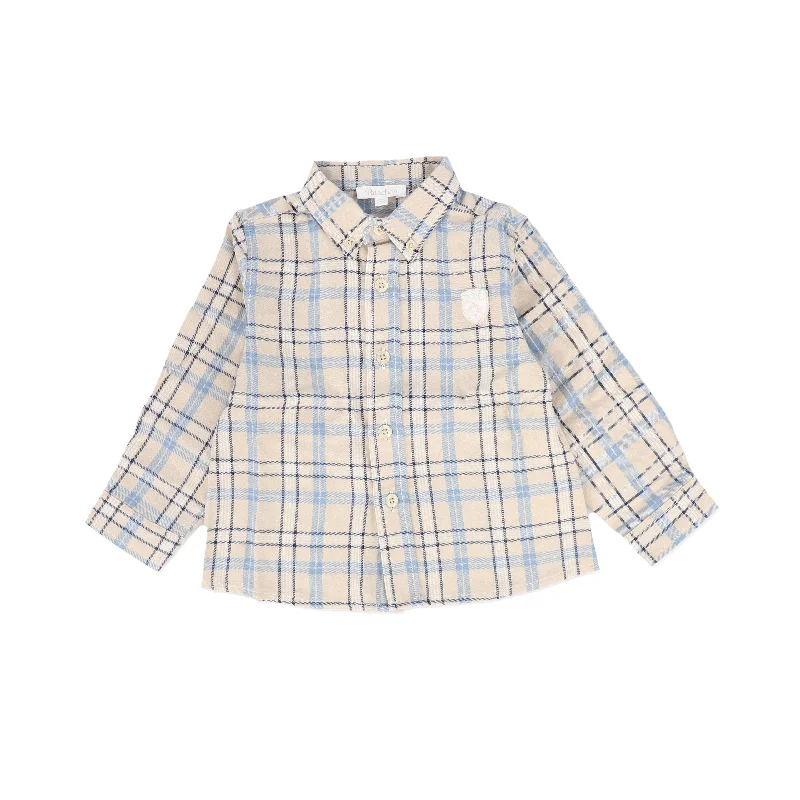 PATACHOU BEIGE/BLUE CHECKED SHIRT [FINAL SALE]