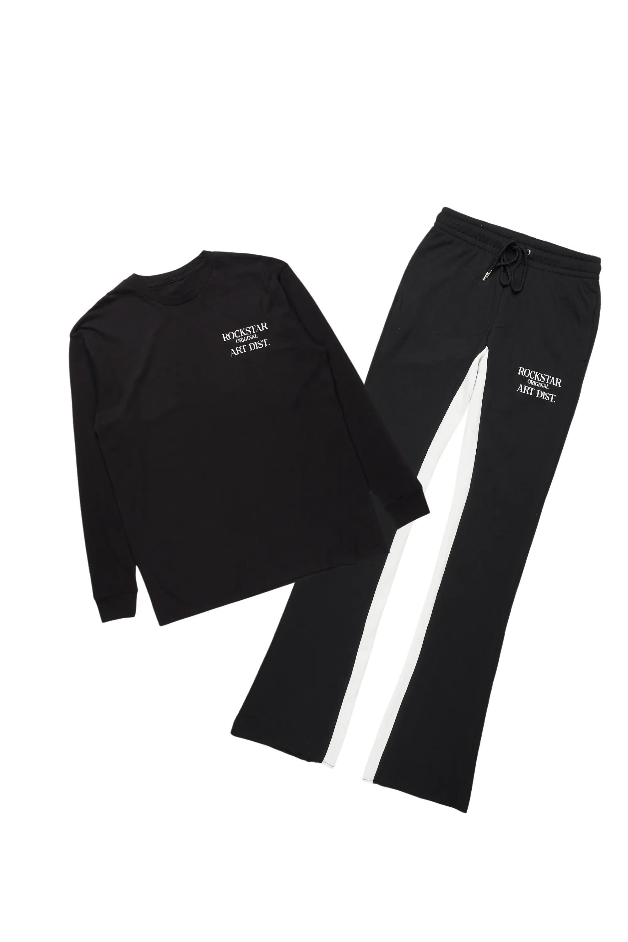 Briggs Black Long Sleeve T-Shirt/Baggy Pant Set