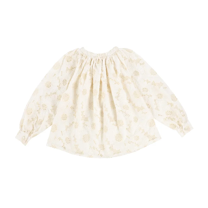 CHRISTINA RHODE CREAM LACE FLORAL DETAIL TOP [Final Sale]