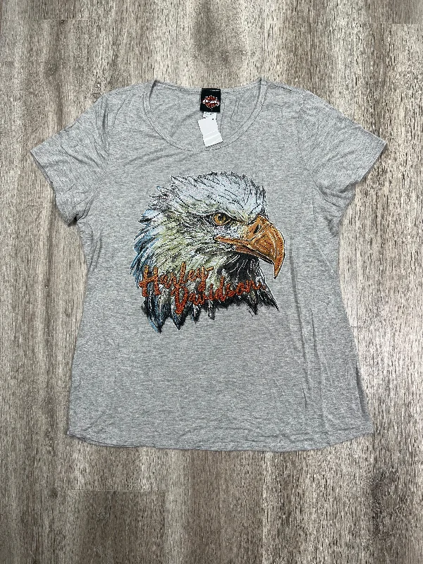 Top Short Sleeve By Harley Davidson In Grey, Size: 2x Gym