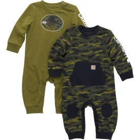 Infant Boys Long Sleeve Camo Coverall 2pc Set - Green Camo