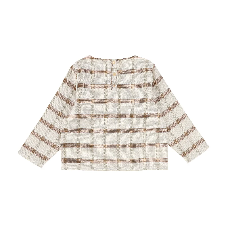 BEBE ORGANIC RUSTIC CHECKERED V NECK SHIRT [Final Sale]