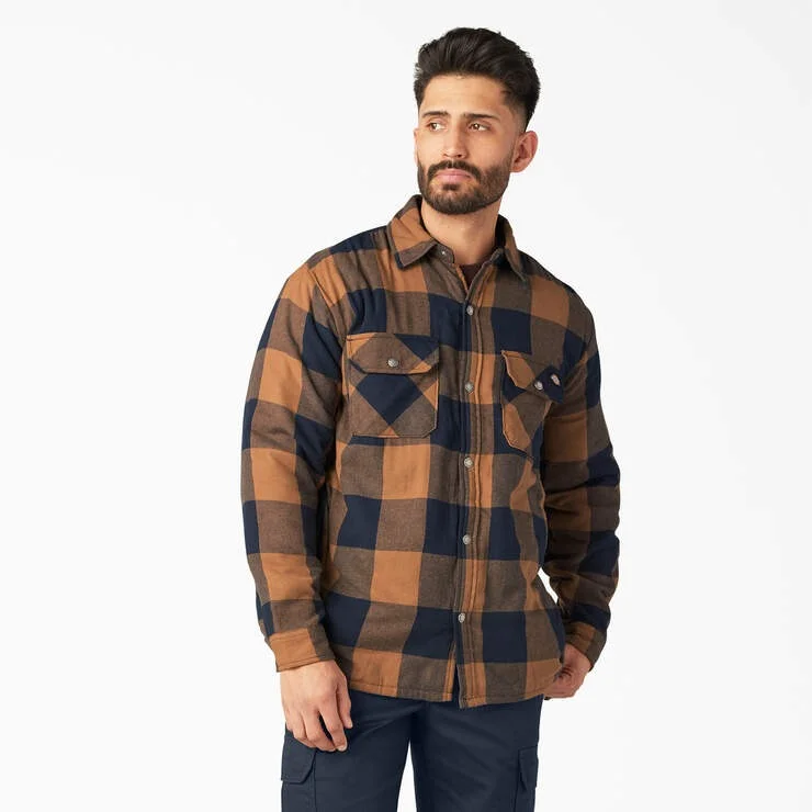 Men's Sherpa Lined Flannel Shirt Jacket with Hydroshield