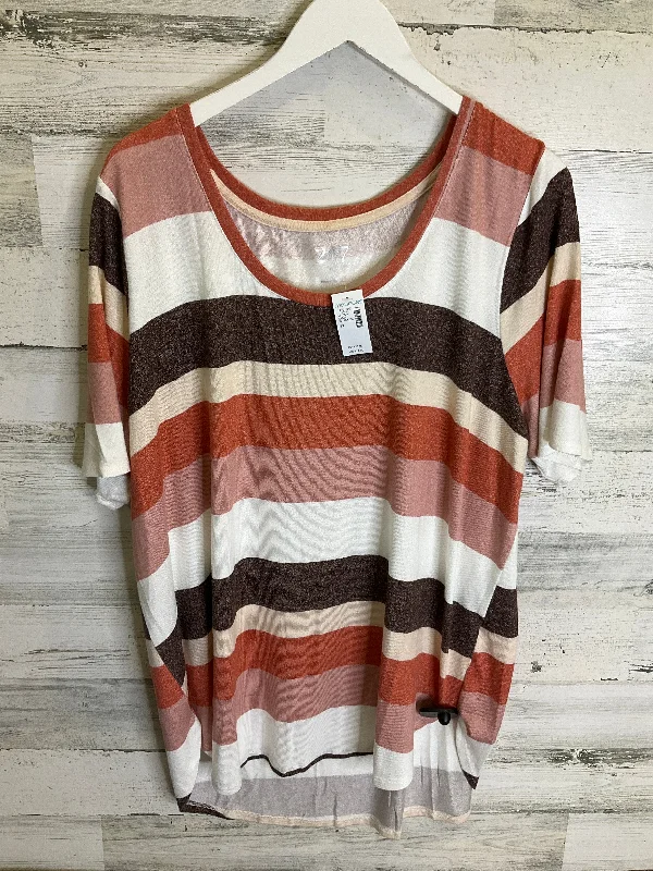 Top Short Sleeve By Maurices In Cream & Orange, Size: 2x Hip Men's Urban