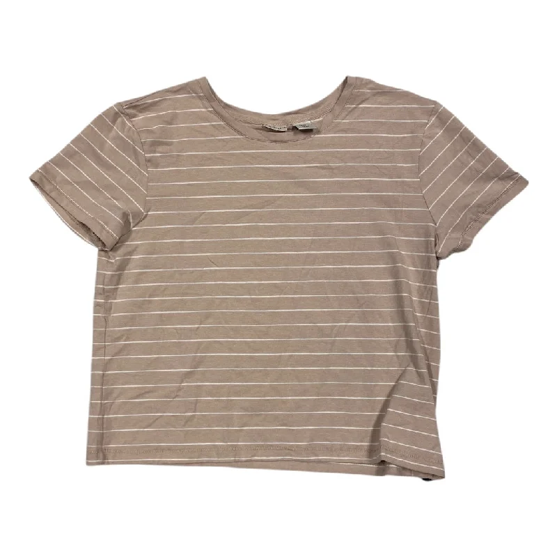 Top Ss Basic By Max Studio In Striped Pattern, Size:L Cool Men's Distressed