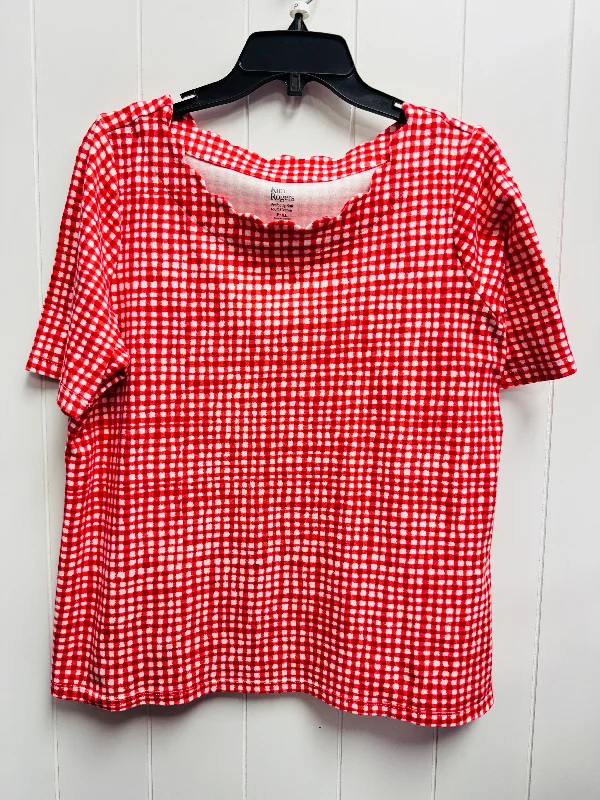 Top Short Sleeve By Kim Rogers In Red, Size: Xl Tailored