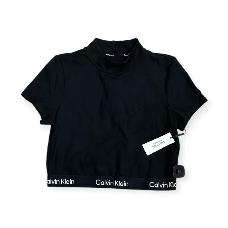 Athletic Top Short Sleeve By Calvin Klein Performance In Black, Size: Xl Monochromatic Office Style