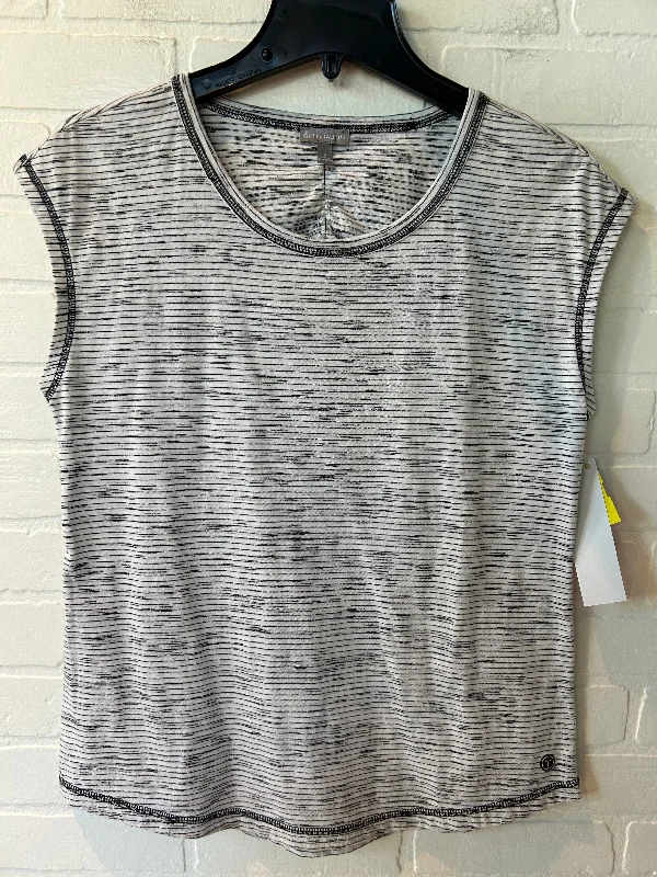 Athletic Top Short Sleeve By Talbots In Black & White, Size: S Unique Men's Upcycled