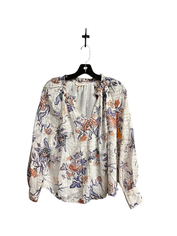 Top Long Sleeve By Rebecca Taylor In Floral Print, Size: S