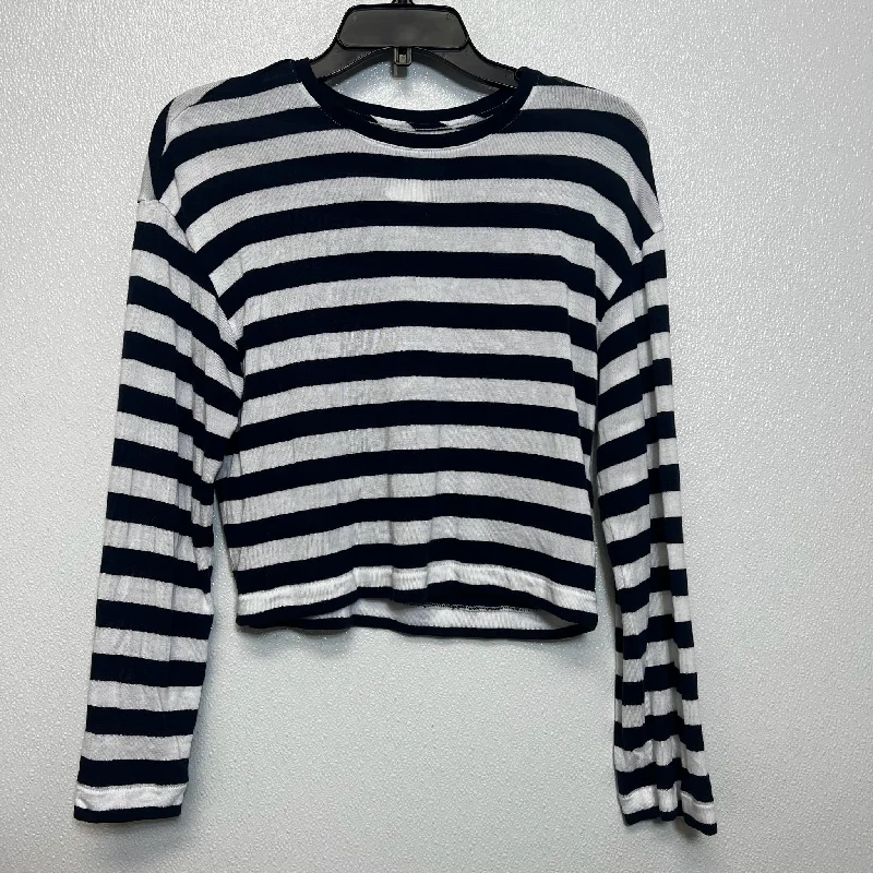 Top Long Sleeve Basic By Madewell In Striped, Size: M