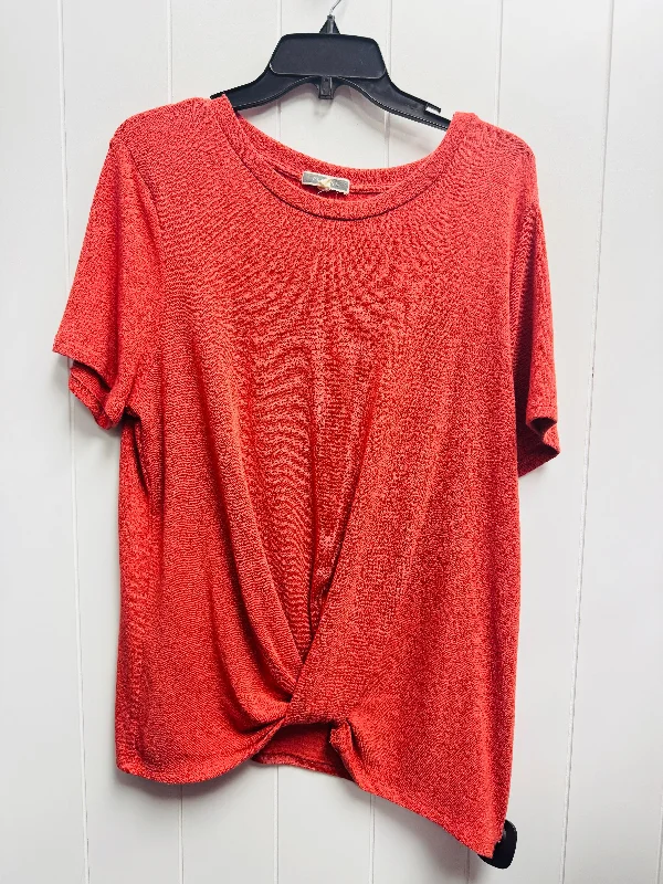 Top Short Sleeve By Pleione In Orange, Size: Xl Monochromatic All